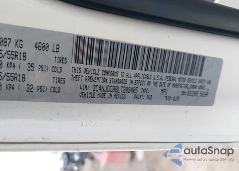 2020 Jeep Compass Limited 4X4 from USA, damaged, VIN 3C4NJDCB8LT209405